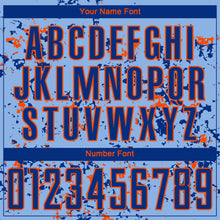 Load image into Gallery viewer, Custom Light Blue Royal-Orange Abstract Fragment Art Sublimation Soccer Uniform Jersey