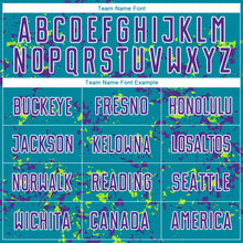 Load image into Gallery viewer, Custom Teal Purple-Neon Green Abstract Fragment Art Sublimation Soccer Uniform Jersey