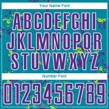 Load image into Gallery viewer, Custom Teal Purple-Neon Green Abstract Fragment Art Sublimation Soccer Uniform Jersey