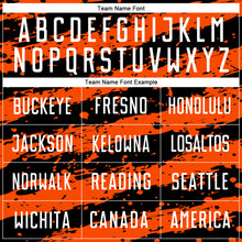 Load image into Gallery viewer, Custom Black White-Orange Splash Sublimation Soccer Uniform Jersey