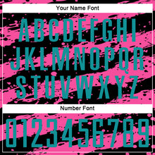 Load image into Gallery viewer, Custom Black Teal-Pink Splash Sublimation Soccer Uniform Jersey