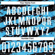 Load image into Gallery viewer, Custom Black White-Sky Blue Splash Sublimation Soccer Uniform Jersey