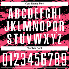 Load image into Gallery viewer, Custom Black White-Neon Pink Splash Sublimation Soccer Uniform Jersey