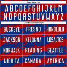 Load image into Gallery viewer, Custom Royal White-Red Splash Sublimation Soccer Uniform Jersey