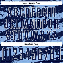 Load image into Gallery viewer, Custom Navy Light Blue-White Splash Sublimation Soccer Uniform Jersey