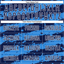 Load image into Gallery viewer, Custom Navy Powder Blue-White Splash Sublimation Soccer Uniform Jersey