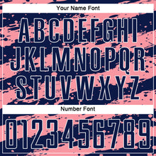 Load image into Gallery viewer, Custom Navy Medium Pink-White Splash Sublimation Soccer Uniform Jersey