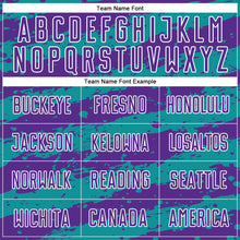 Load image into Gallery viewer, Custom Purple Teal-White Splash Sublimation Soccer Uniform Jersey