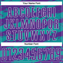 Load image into Gallery viewer, Custom Purple Teal-White Splash Sublimation Soccer Uniform Jersey