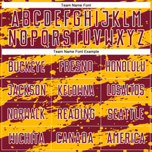 Load image into Gallery viewer, Custom Gold Crimson-White Splash Sublimation Soccer Uniform Jersey