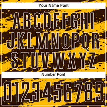 Load image into Gallery viewer, Custom Gold Brown-White Splash Sublimation Soccer Uniform Jersey