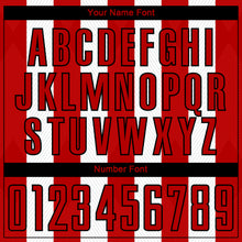 Load image into Gallery viewer, Custom White Red-Black Line Sublimation Soccer Uniform Jersey