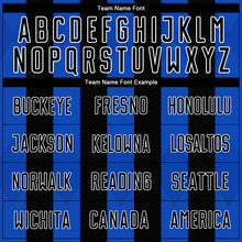 Load image into Gallery viewer, Custom Black Thunder Blue-White Line Sublimation Soccer Uniform Jersey