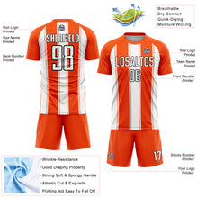 Load image into Gallery viewer, Custom Orange White-Black Line Sublimation Soccer Uniform Jersey