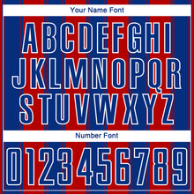 Load image into Gallery viewer, Custom Red Royal-White Line Sublimation Soccer Uniform Jersey