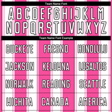 Load image into Gallery viewer, Custom Pink White-Black Line Sublimation Soccer Uniform Jersey