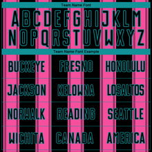 Load image into Gallery viewer, Custom Black Pink-Teal Line Sublimation Soccer Uniform Jersey