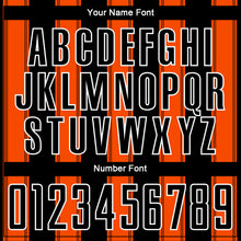 Load image into Gallery viewer, Custom Black Orange-White Line Sublimation Soccer Uniform Jersey