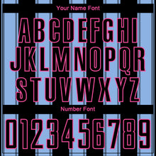 Load image into Gallery viewer, Custom Black Light Blue-Pink Line Sublimation Soccer Uniform Jersey