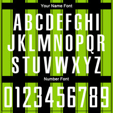 Load image into Gallery viewer, Custom Black White-Neon Green Line Sublimation Soccer Uniform Jersey