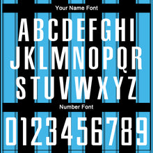 Load image into Gallery viewer, Custom Black White-Sky Blue Line Sublimation Soccer Uniform Jersey