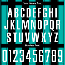 Load image into Gallery viewer, Custom Black White-Aqua Line Sublimation Soccer Uniform Jersey