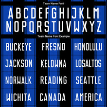 Load image into Gallery viewer, Custom Black White-Thunder Blue Line Sublimation Soccer Uniform Jersey