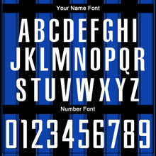 Load image into Gallery viewer, Custom Black White-Thunder Blue Line Sublimation Soccer Uniform Jersey