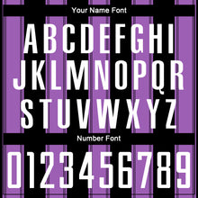 Load image into Gallery viewer, Custom Black White-Medium Purple Line Sublimation Soccer Uniform Jersey