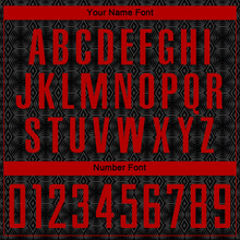 Load image into Gallery viewer, Custom Black Red Geometric Shapes Sublimation Soccer Uniform Jersey