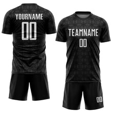 Load image into Gallery viewer, Custom Black White Geometric Shapes Sublimation Soccer Uniform Jersey