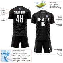 Load image into Gallery viewer, Custom Black White Geometric Shapes Sublimation Soccer Uniform Jersey