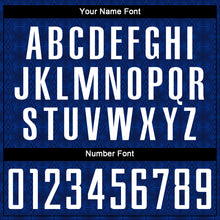 Load image into Gallery viewer, Custom Navy White-Royal Geometric Shapes Sublimation Soccer Uniform Jersey