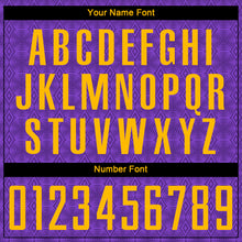 Load image into Gallery viewer, Custom Purple Gold Geometric Shapes Sublimation Soccer Uniform Jersey