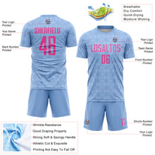 Load image into Gallery viewer, Custom Light Blue Pink Geometric Shapes Sublimation Soccer Uniform Jersey