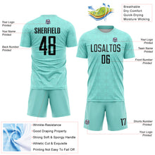 Load image into Gallery viewer, Custom Ice Blue Black Geometric Shapes Sublimation Soccer Uniform Jersey