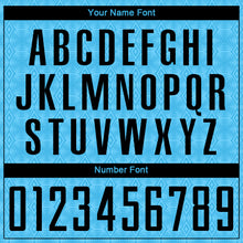 Load image into Gallery viewer, Custom Sky Blue Black Geometric Shapes Sublimation Soccer Uniform Jersey