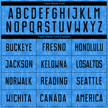 Load image into Gallery viewer, Custom Powder Blue Black Geometric Shapes Sublimation Soccer Uniform Jersey