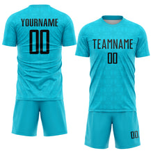 Load image into Gallery viewer, Custom Lakes Blue Black Geometric Shapes Sublimation Soccer Uniform Jersey