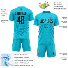 Load image into Gallery viewer, Custom Lakes Blue Black Geometric Shapes Sublimation Soccer Uniform Jersey