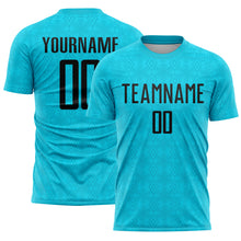 Load image into Gallery viewer, Custom Lakes Blue Black Geometric Shapes Sublimation Soccer Uniform Jersey