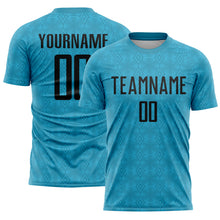Load image into Gallery viewer, Custom Panther Blue Black Geometric Shapes Sublimation Soccer Uniform Jersey