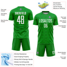 Load image into Gallery viewer, Custom Grass Green White Geometric Shapes Sublimation Soccer Uniform Jersey