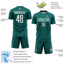 Load image into Gallery viewer, Custom Midnight Green White Geometric Shapes Sublimation Soccer Uniform Jersey