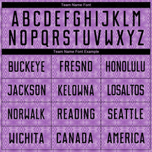 Load image into Gallery viewer, Custom Medium Purple Black-Light Purple Geometric Shapes Sublimation Soccer Uniform Jersey