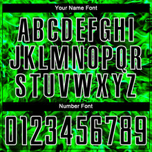 Load image into Gallery viewer, Custom Black Grass Green-White Flame Sublimation Soccer Uniform Jersey