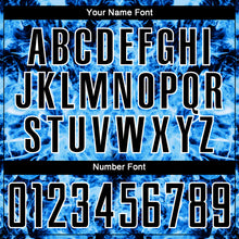 Load image into Gallery viewer, Custom Black Sky Blue-White Flame Sublimation Soccer Uniform Jersey