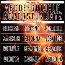 Load image into Gallery viewer, Custom Black Gold-White Flame Sublimation Soccer Uniform Jersey