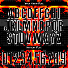Load image into Gallery viewer, Custom Black Red-White Flame Sublimation Soccer Uniform Jersey
