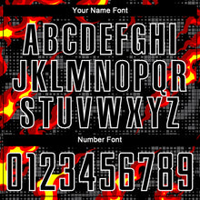 Load image into Gallery viewer, Custom Black Gray Red-Gold Flame Sublimation Soccer Uniform Jersey